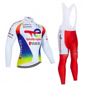 Tenue Cycliste Manches Longues et Collant à Bretelles 2021 Team TotalEnergies N003